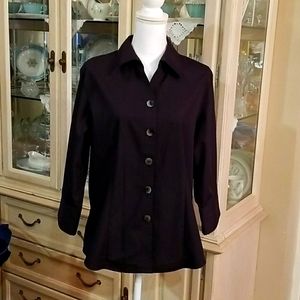 Westbound Black Size 16 Button Up Top